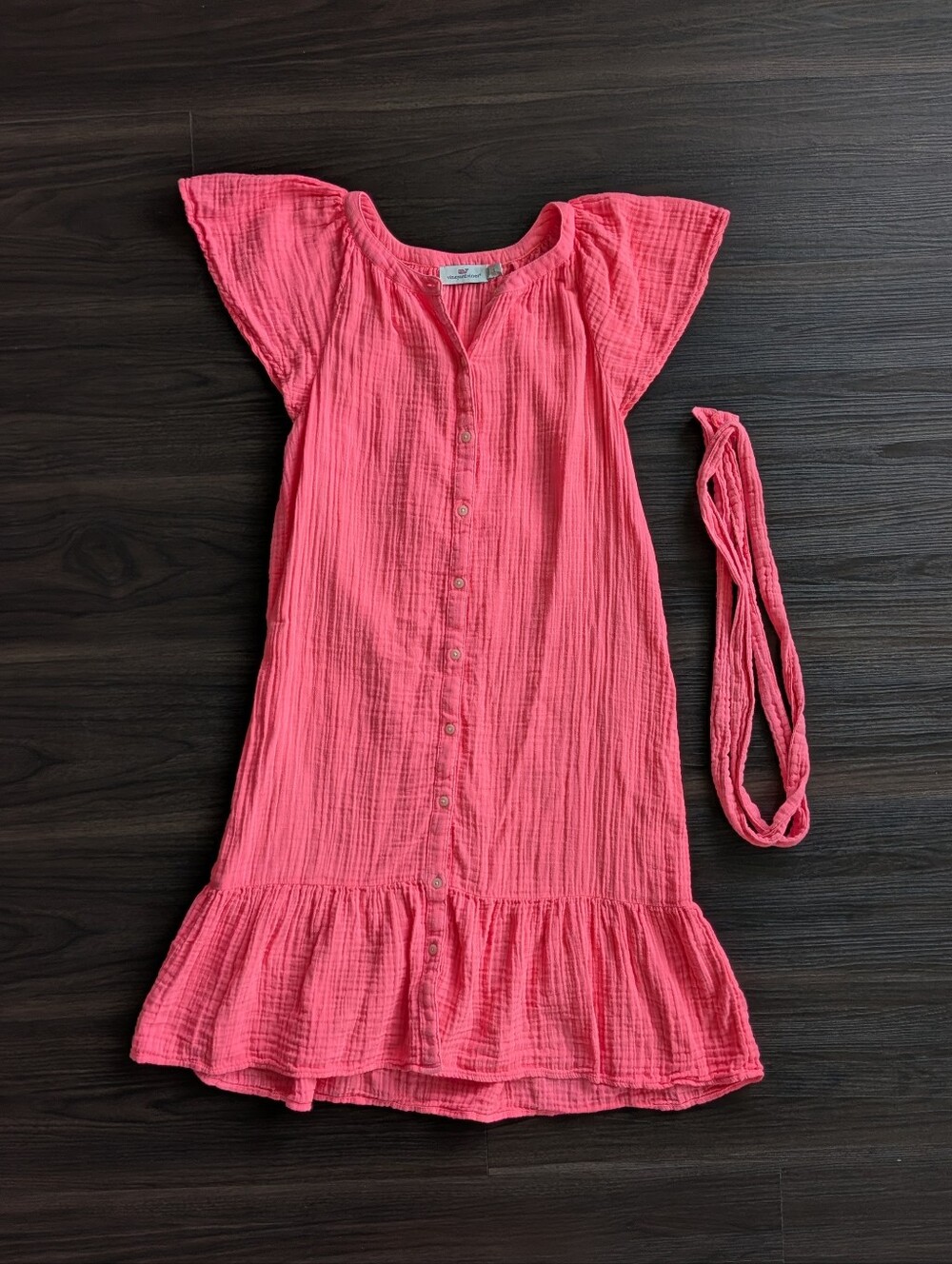 Vineyard Vines Neon Pink Cotton Dress Small Preppy Boho